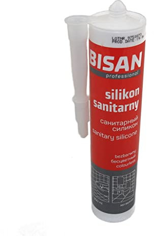 BISAN Transparent Sanitär Silikon, schimmelresistentes Sanitärsilikon für das Bad, wasserfestes Silikon für viele Materialien*, geruchsneutrale & lang