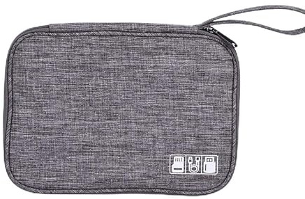 Sac de rangement et de transport pour accessoires électroniques mobiles (gris)