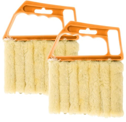 2 cepillos para persianas, plumero para limpieza de cortinas, herramienta de limpieza de persianas, herramienta de eliminación de polvo, cepillo de limpieza de polvo
