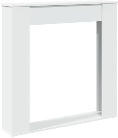 vidaXL Cadre de cheminée Blanc 100x20x100 cm Bois d'ingénierie, cheminée, Console de cheminée, Ensemble de Tour de cheminée, Tour de cheminée