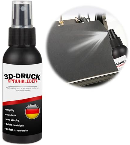 3D Drucker Sprühkleber, 100 ml Haftspray für 3D-Drucker, Verbessert die Haftung auf dem Druckbett, Geeignet für Jede Druckplatte