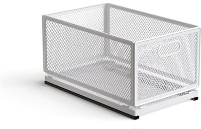 Ausziehbare Schublade KüChe, Schrankauszug Teleskopschublade, Küchenschrank Korbauszug, Kein Bohren und Nageln Erforderlich KüChenschublade (Einzelschicht,40 cm T x 24 cm B x 21,2cm H)