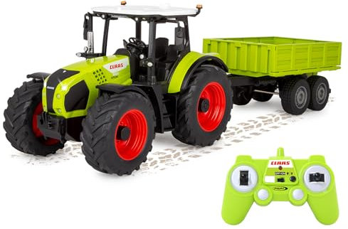 JAMARA 405360 Claas Arion 660 mit Kippanhänger 1:24 2,4GHz - Spielzeug Traktor ferngesteuert, Kinder Fahrzeuge Modell Landwirtschaft, Geschenk für Kinder, Licht, Anhängerkupplung