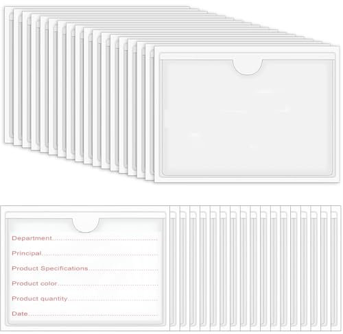 36 Stück Etikettenhalter Selbstklebend,Etikettenhalter,Visitenkartentaschen Selbstklebend,Visitenkartenhülle,Beschriftungsschilder,Für Büro Zuhause Schule Organisieren Und Sortieren