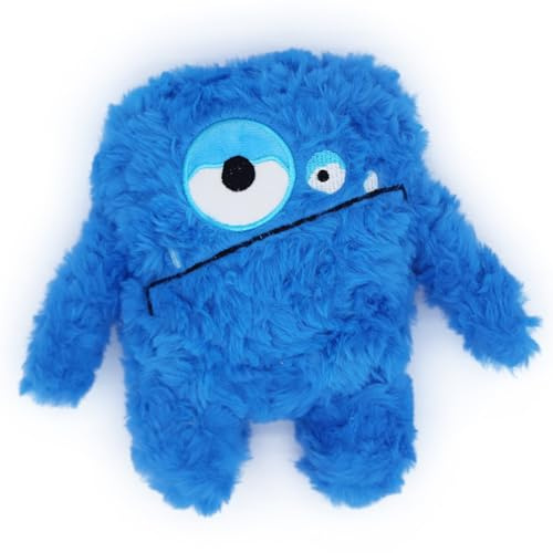 HUGEME Plush Squeaky Dog Toy, Crinkle Stuffed Dog Toy Keep Them Busy Tug of War Birthday Dog Chew Toy for Small Medium Large Dogs (Blue)
