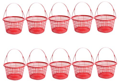 Toyvian 10pièces Panier Plastique avec Poignée pour De Fruits Et Légumes Panier Pratique pour Maison Activités Extérieures