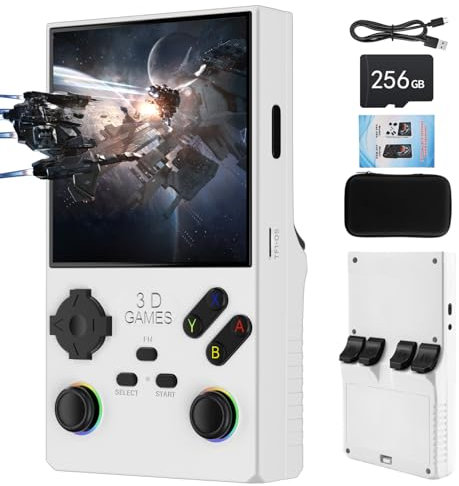 Console de jeu vidéo portable V40 rétro, 40 000 jeux rétro en 1 console de jeu avec système Linux Open Source, carte TF de 256 Go, écran IPS de 4 pouces et batterie de 4000 mAh