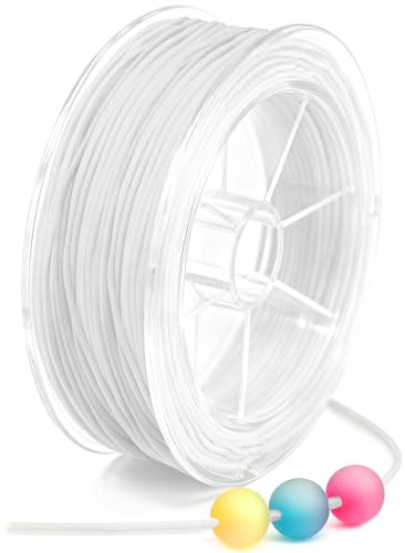 Redamancy 1mm x 35m Fil pour Bracelet Perle, Fil Elastique pour Bracelet Resistant, Cordon Blanche, Elastique Ficelle pour Perles, Bracelets, Colliers, Fabrication de Bijoux et Bricolage