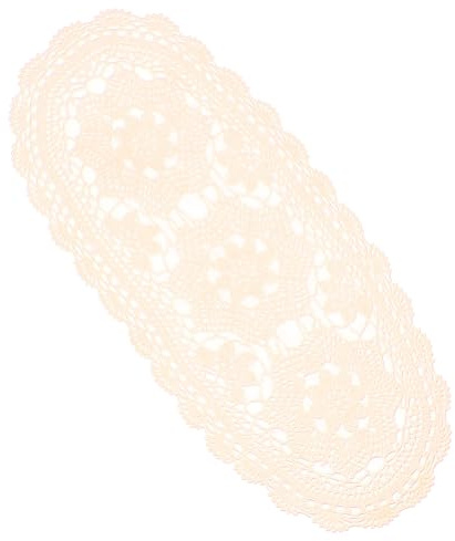 iplusmile de Mesa de Algodón Ganchillo y Encaje Beige 30X60 CM para Decoración Rústica de Hogar Adecuado para Banquetes Fiestas y Muebles Decorativos