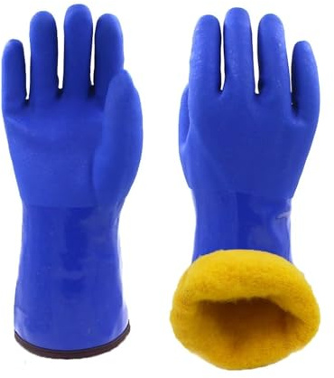AKDJGFP Vinterhandskar Herr Vattensäkra Kallhandskar Blå Ej Slip Förtjockad Håll Varm 30 Under Noll ML XL Vinter Användning (L)