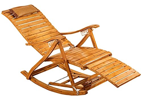 JKSVTF Outdoor/Indoor Wooden Foldable Rocking Chairs,Most Comfortable Garden Lounge Beach Rocking Chairs/Sun r Chair & Recliners Easy to Fold and Carry Weight Bearing: 550,