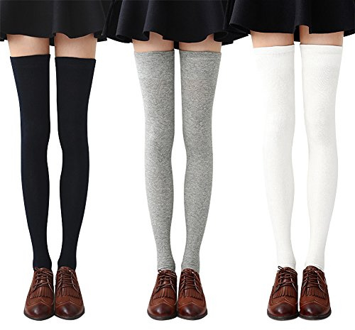 Chalier Womens Thigh High Socks Causal Stockings for Women Soft Thigh Socks, All Classic Style