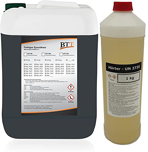 BTT-BI Epoxidharz Bodenbeschichtung RAL 7016 für 50m² Innen Fliesenlack Betonfarbe Industrieboden Garagenfarbe Kellerfarbe Wohnraum Gießharz Epoxy