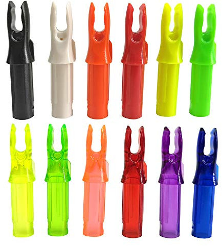 MILAEM 50pcs Bogenschießen Pfeilnocken Pfeile Nocken Kunststoffeinsatz Pfeilschwänze für ID 6,2 mm Pfeilschaft (Grün)