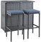 ESTEXO Polyrattan Gartenbar Set Barset Rattan Bar Sitzgruppe Gartenmöbel Set Tresen Hocker Gartenstühle Gartentisch Tisch (Anthrazit-Grau)