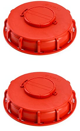 QWORK IBC Tote Lid Cover, 6.5 IBC Tank Water Liquid Tank Cap with Vent Hole for Chemical, Food, Industries Storage, 2 Pack