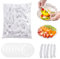 300 Pièces Charlotte Alimentaire Réutilisable, Film et Couvre Plat, Sac de Conservation Alimentaire, Couvercles de Bols Élastiqués