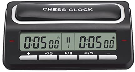 Minuteur,ERYUE Horloge d'échecs numérique Minuterie de Jeu d'échecs avec indicateur LED 39 Système de chronométrage préréglé pour Les échecs internationaux