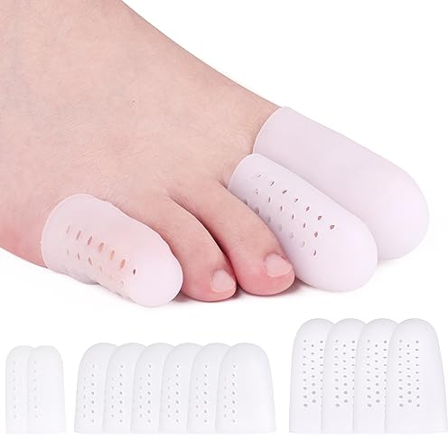 Hilph Zehenschutz Silikon Zehenkappen, Zehenschutz Großer Zeh & Kleiner Zeh Gegen Blasenbildung und Schwielen Silikon Atmungsaktive Zehenschutz Silikon, Stoppen von Zehenschmerzen, 12 Stück
