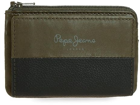 Pepe Jeans Dual Portafogli e Portafogli in Pelle bovina, Nero, Kaki, Marine, Diverse dimensioni, Kaki, Taglia unica, Portamonete porta carte