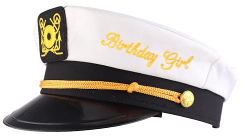 Birthday Girl Captain's Hat - Funny Birthday Hat | Nautical Themed Party Accessory for Women | Happy Birthday Hats Adults Gifts Boating Decorations Decor Ideas Boat Accessories Favors Gift Supplies