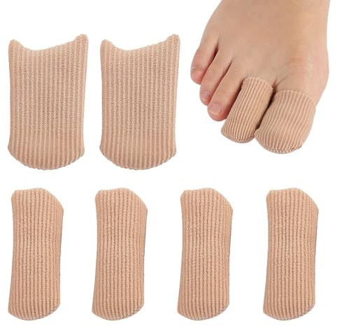 6 Piece Toe Covers, Single Hole Toe Covers, Closed Toe Covers, Breathable Toe Protectors, Toe Separators with Silicone Lining, Toe Tube Covers