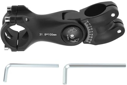 ECSiNG Potence de Vélo Réglable en Aluminium 0±60° 1-1/8 28,6 Mm Collier de Serrage de Guidon 1-1/4 31,8 Mm Rallonge de Potence de Vélo pour VTT Vélo de Route