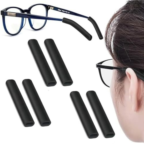 ZUWIJEQ 3 Paires de Housses en Silicone pour Branches de Lunettes - Antidérapantes, Pièces de Rechange Douces pour Réparation, Accessoires de Remplacement pour Lunettes aux Jambes de Métal Mince