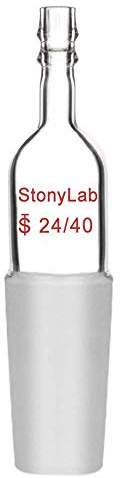 stonylab Rak Glasadapter för Inlopp i Borosilikatglas med 24/40 Hangänge och 8 mm Slanganslutning, Laboratorieglas för Vakuum och Gasöverföring, 1 st