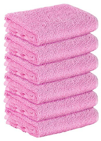 6 Stück Premium Frottee Gästehandtücher 30x50 cm in rosa von StickandShine in 500g/m² aus 100% Baumwolle