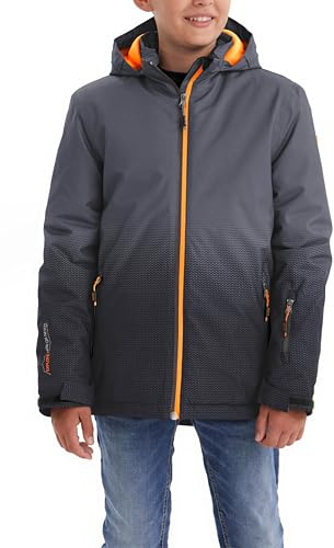 Killtec Boy's Chaqueta funcional/chaqueta al aire libre con capucha y protector de nieve Lynge BYS JCKT E, antracita, 152, 35944-000