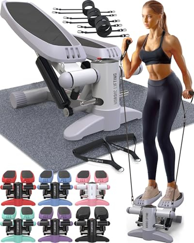 Mini Stepper w/Resistance Bands & Built-in Monitor - Nordic Lifting
