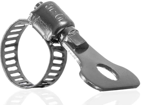 YoiYee 10-16mm Hose Clamp, 304 Stainless Steel Adjustable Pipe Clip with Thumbscrew, Butterfly Type Metal Worm Drive Ducting Strap for Securing Gas/Fuel Line, Pack of 4