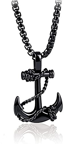 Acier Inoxydable Ancre de mer Marin Homme Colliers pendentifs Punk Rock Hip Hop Unique pour Homme Mode Bijoux Cadeau