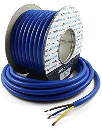 Autowiring Arctic Grade Blue Flex 3183A 2.5mm2 3 Core Outdoors Heavy Duty 25AMP 240V Mains PVC Cable Wire (20 Metre)
