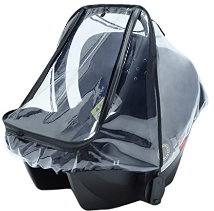 Universeller Autositz-Regenschutz, winddichter Regenschutz für Kinderwagen, Babytrage-Regenschutz, lebensmittelechtes EVA-, belüftetes Netzfenster, schützt vor Schneestaub