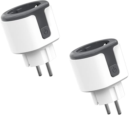 MKSENSE 2 Stück Smarte Steckdose, WLAN Steckdosen, WiFi 2.4GHz, Smart Home WiFi Steckdose mit Stromverbrauch-Messung Sprachsteuerung Kompatibel Alexa, 240V/16A, 3500W, Weiß