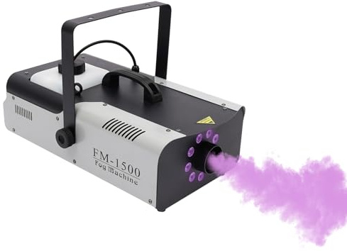 Machine à fumée, machine à fumée LED DMX 1500 W, machine à fumée DMX avec télécommande, pour bar, mariage, fête, théâtre