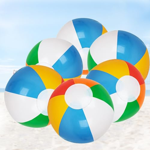 Cerkkapo 6 Stück Wasserball Aufblasbar 22cm,Wasserball,Strandball Aufblasbar,Wasserbälle Aufblasbar,Strandball,Wasserball Kinder und Erwachsene,für Sommer Wasser Pool Schwimmbad Spielzeug Beach Party