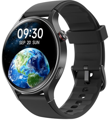 Fitpolo Smart Watch for Men Women,1.3 AMOLED Touchscreen Fitness Tracker, Make/Answer Calls, Heart Rate SpO2 Monitor, 3ATM Waterproof, Sleep & Activity Tracking Smartwatch for Android Phones iPhone