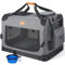 Morpilot Hundetransportbox L 70x52x52cm, faltbar Hundebox Auto Zuhause für 18kg, Transporttasche Haustiertransportbox Hundetragetasche mit faltbarem Napf, Schultergurt Aufbewahrungstaschen