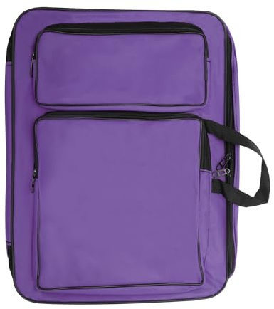 CAPASTEC Sac Transport pour Portfolio Artistique, Sac Fournitures Dessin, Sac Rangement Portable pour Bloc Croquis Peinture, Sac Transport Planche À Dessin Palettes, Peintures, Pinceaux Violet Foncé