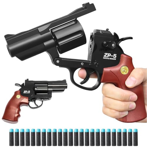 Revolver jouet en plastique, pistolet jouet avec 24 billes en plastique, jouet amusant