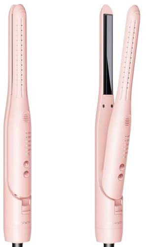 Wavytalk 0.65 Pencil Flat Iron, Cool Curl Pencil, Small Airflow Styler and Straightener for Short Hair, Pixie Cut and Edges, Curling Iron for Short Hair with 360º Cool Airflow for Long-Lasting Hold