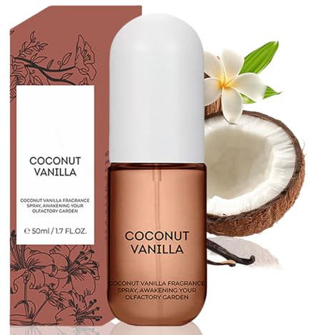 Coconut Vanilla Body Spray for Women - Vanilla Body Spray - Long-Lasting Fragrance Mist with Light Scent for Skin & Hair Care
