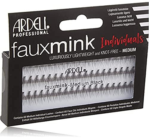 Pestañas Faux Mink Individuals Medium Black Ardell | Pestañas Postizas Individuales - | Cortas en color negro | Pestañas ultraligeras de capas múltiples y alta calidad.