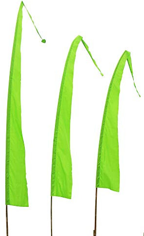 DEKOVALENZ - Balifahne SANUR, Stoff ohne Stange, versch. Farben+Längen, Fahnenlänge:3 Meter, Farbe:hellgrün