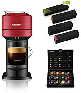 Krups Nespresso Vertuo Next rouge + 52 capsules Nespresso offertes, Machine à café 1,1 L, Café filtre Espresso, Café grande tasse, Café fraîchement moulu, Café long Nespresso, Gran Lungo YY4800FD