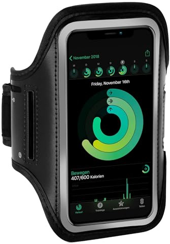 ONEFLOW Brazalete Deportivo para teléfono móvil Compatible con Vodafone Smart 4 Power Armtasche Fitness Armband Sport Running Armband Outdoor Handyhülle Joggen Arm Halterung Smartphone Schwarz