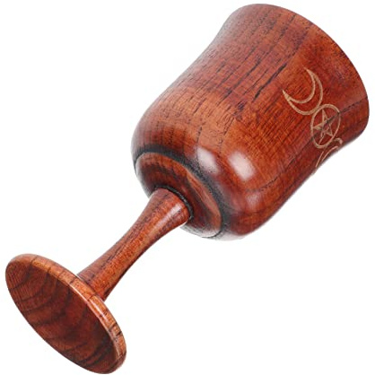 Alipis Copa Sagrada de Madera Vintage para Mesa y Altar Decoración Artesanal Cáliz Ritual Adorno de Escritorio para Ceremonias y Almacenaje de Artículos Pequeños